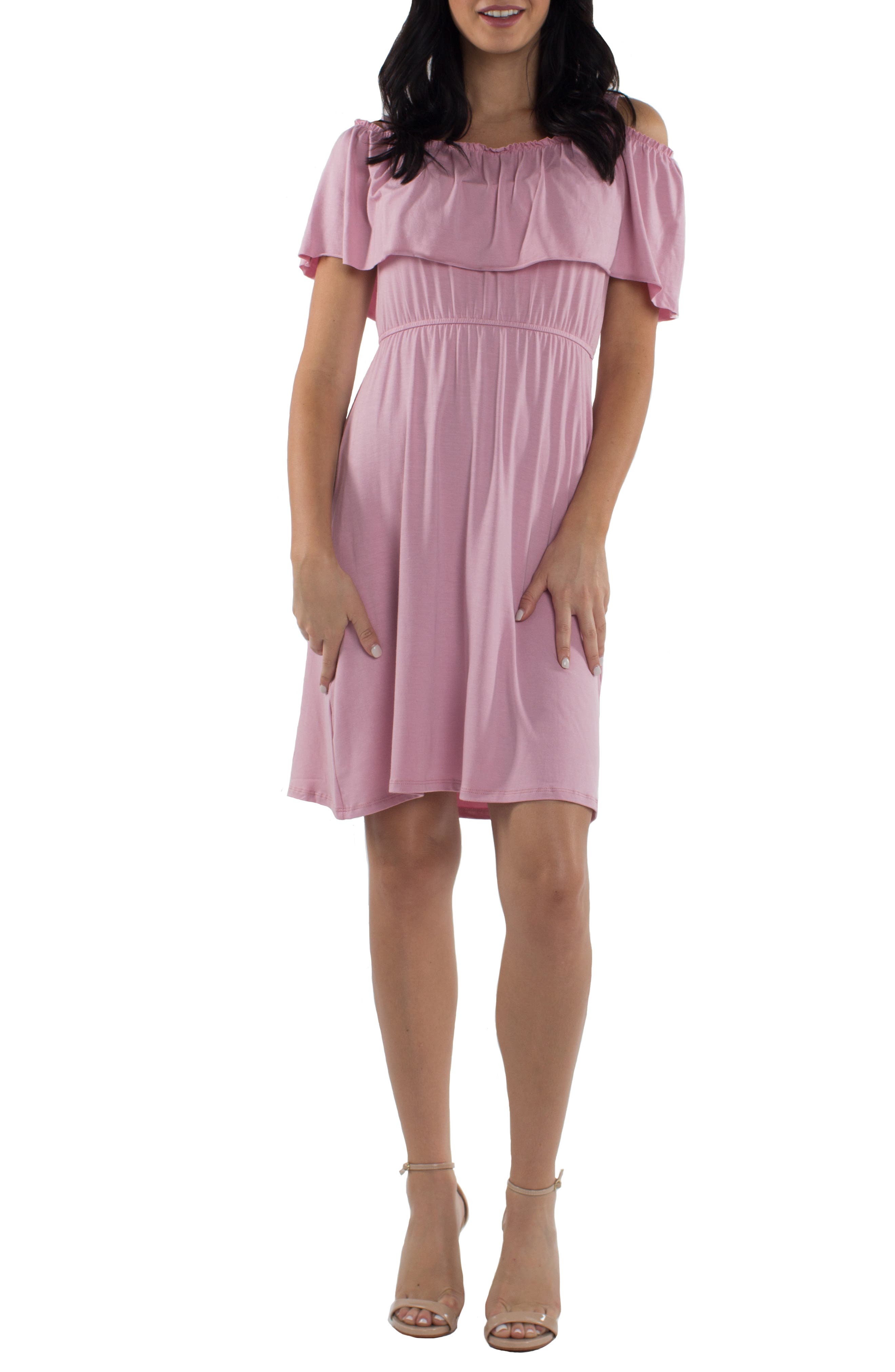 Udderly Hot Mama Reagan Maternity/nursing Dress, Pink