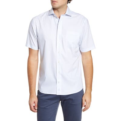 Johnnie-O Cory Prep-Performance Short Sleeve Button-Up Shirt, White