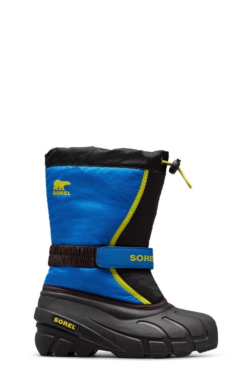 Sorel Kids' Flurry Weather Resistant Snow Boot In Black/super Blue