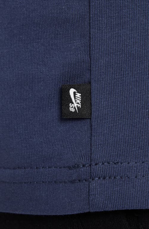 Shop Nike Kids' Sportswear Logo Cotton Graphic T-shirt In Midnight Navy