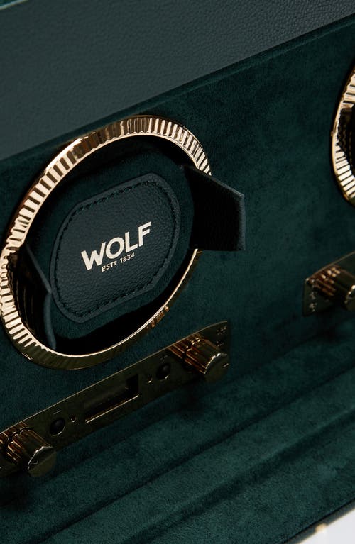 Wolf British Racing Green Double Watch Winder & Case In Green