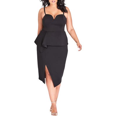 Plus Size City Chic Screen Siren Dress, Black