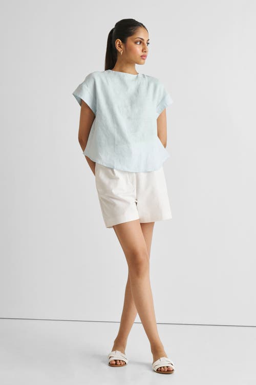Reistor Cap Sleeved Everyday Top In Summer Blue