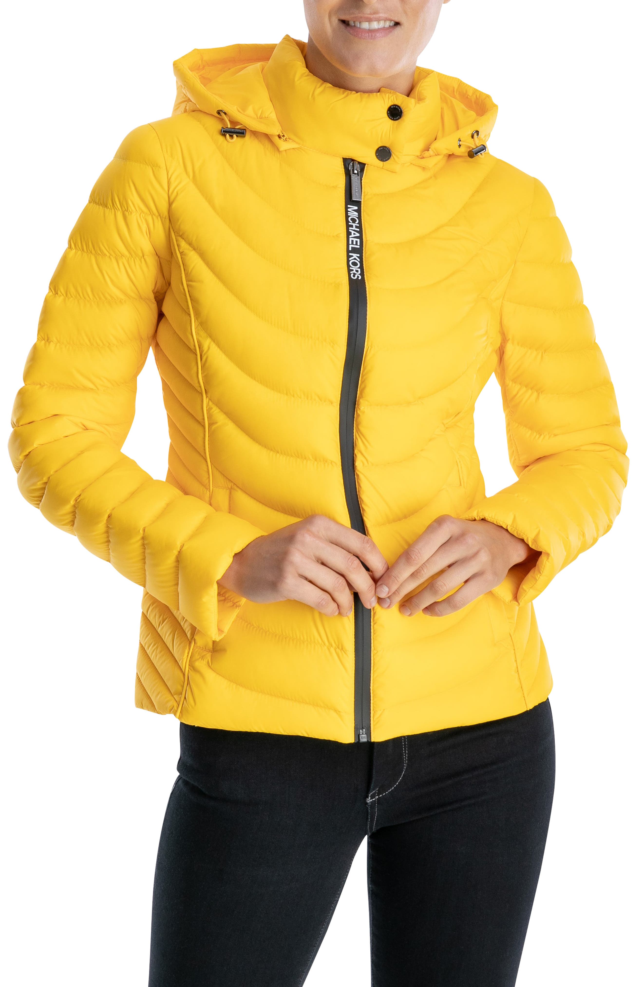 michael kors yellow puffer jacket