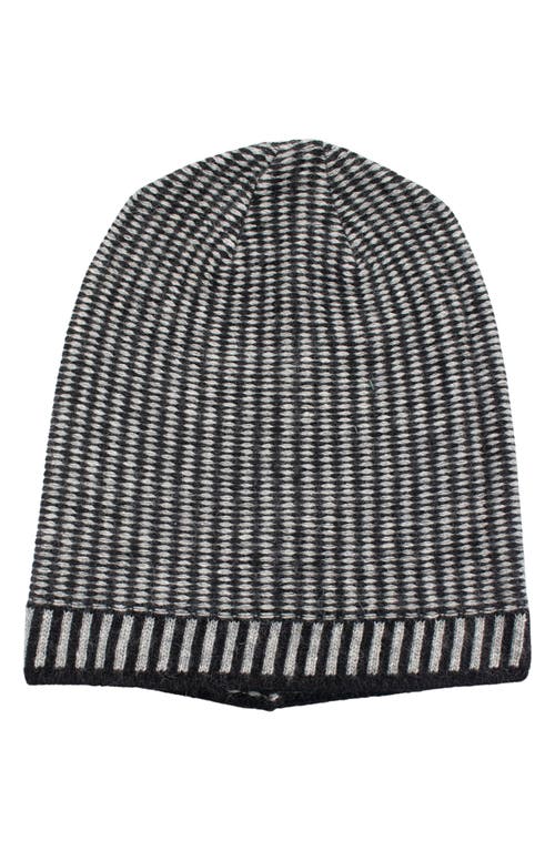 Shop Portolano Stitch Slouchy Knit Beanie In Black/light Grey