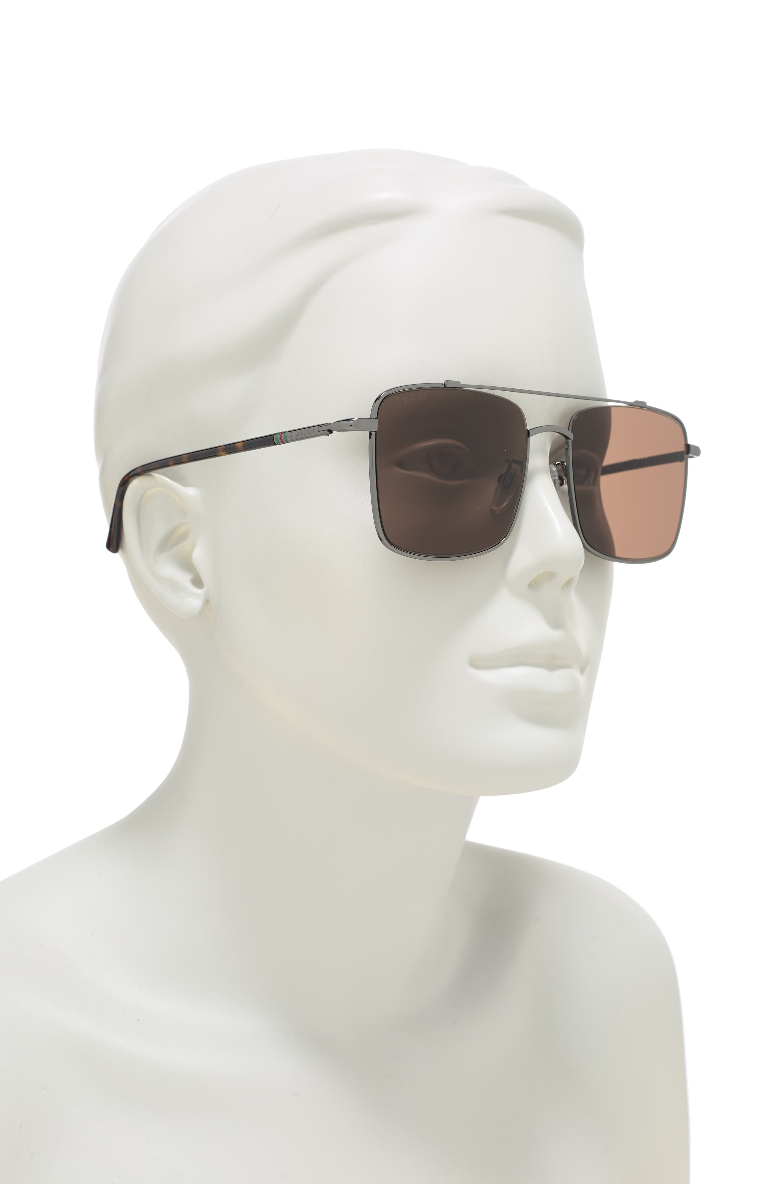 gucci 56mm square sunglasses
