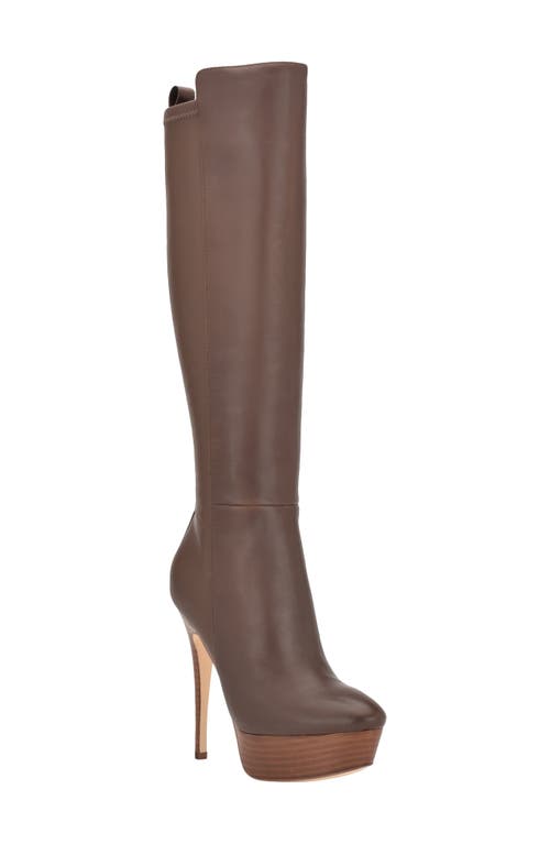 GUESS Cadine Knee High Platform Boot in Brown