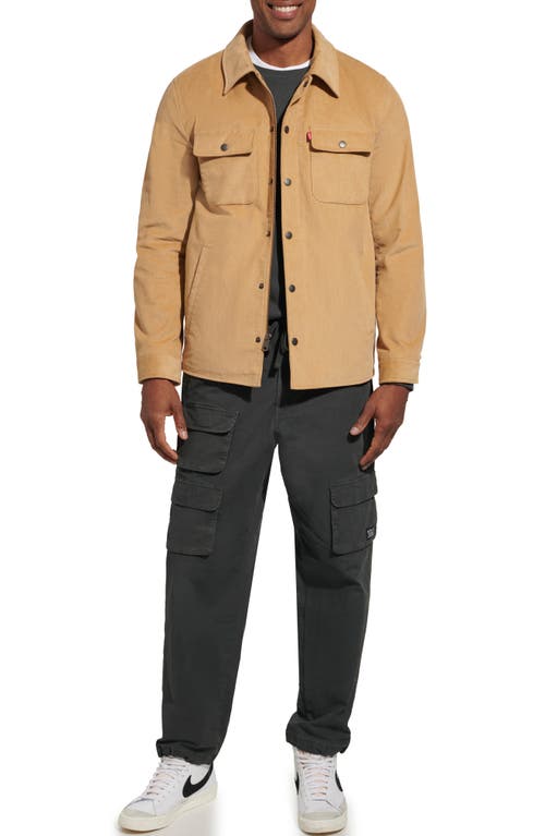 Shop Levi's Cotton Corduroy Shacket In Tan