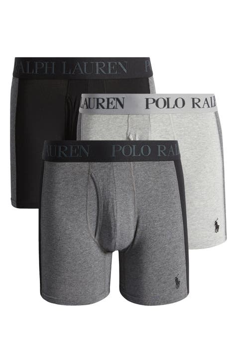 Polo Ralph Lauren Underwear Men's 5 Pack Classic Fit Boxer Briefs,  Black/Charcoal/Grey, L 