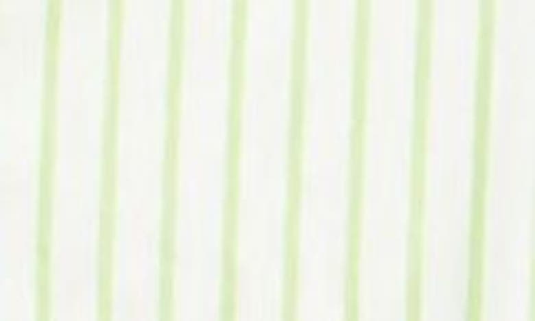 Topshop Oversize Stripe Cotton Button-up Shirt In Medium Green
