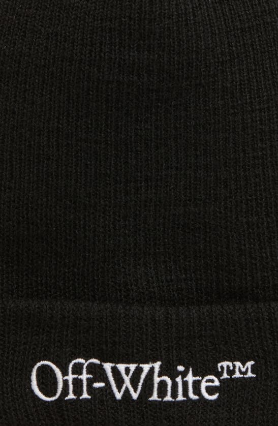 Shop Off-white Wool Rib Beanie In Black White