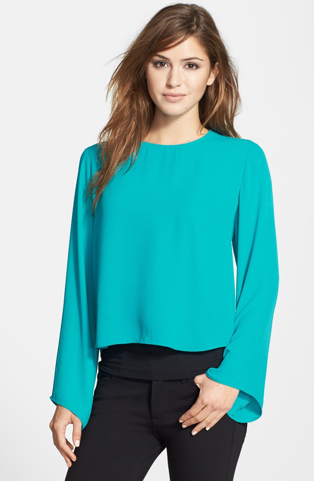 vince camuto bell sleeve blouse