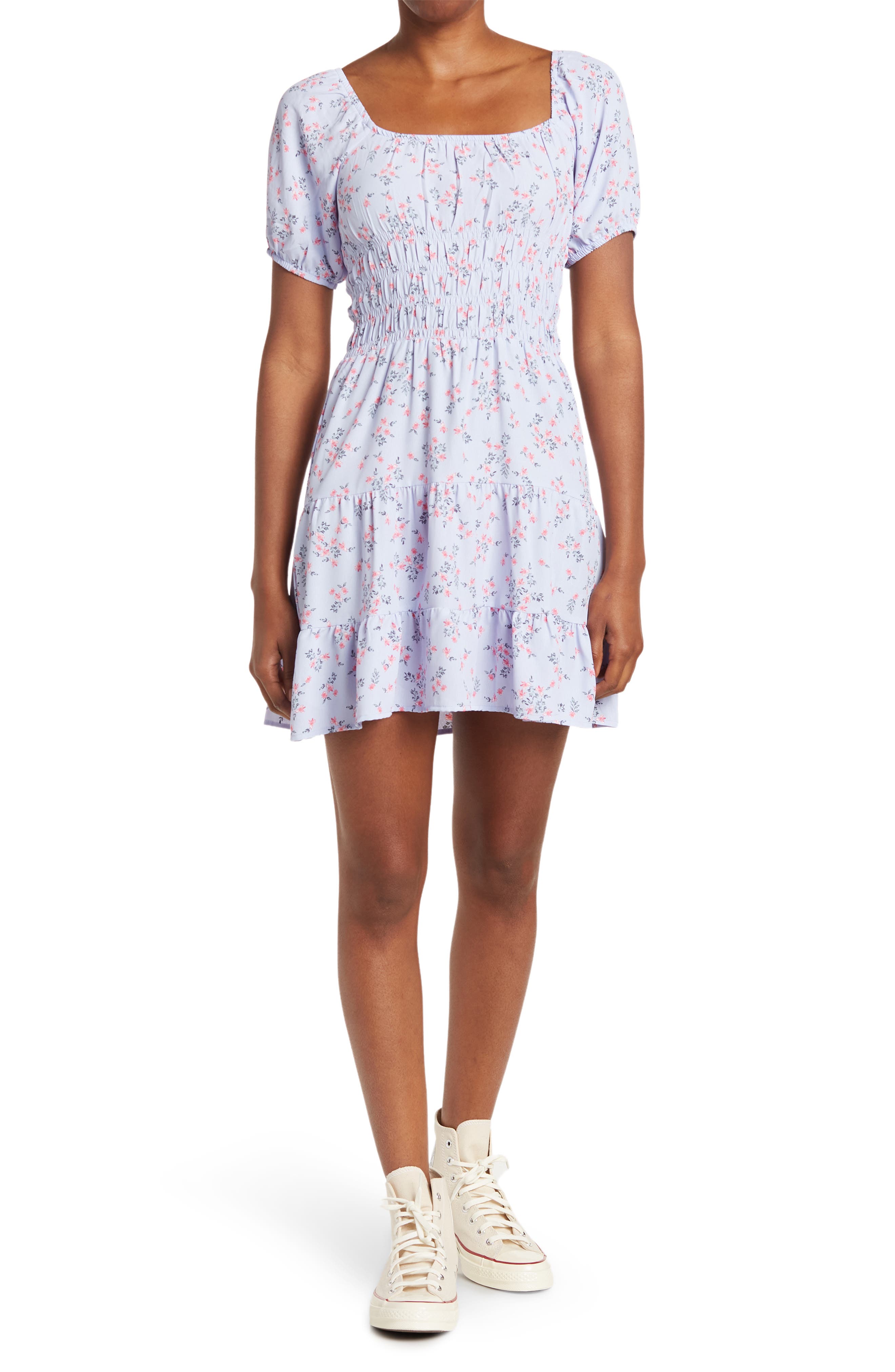 Socialite Puff Sleeve Smocked Mini 