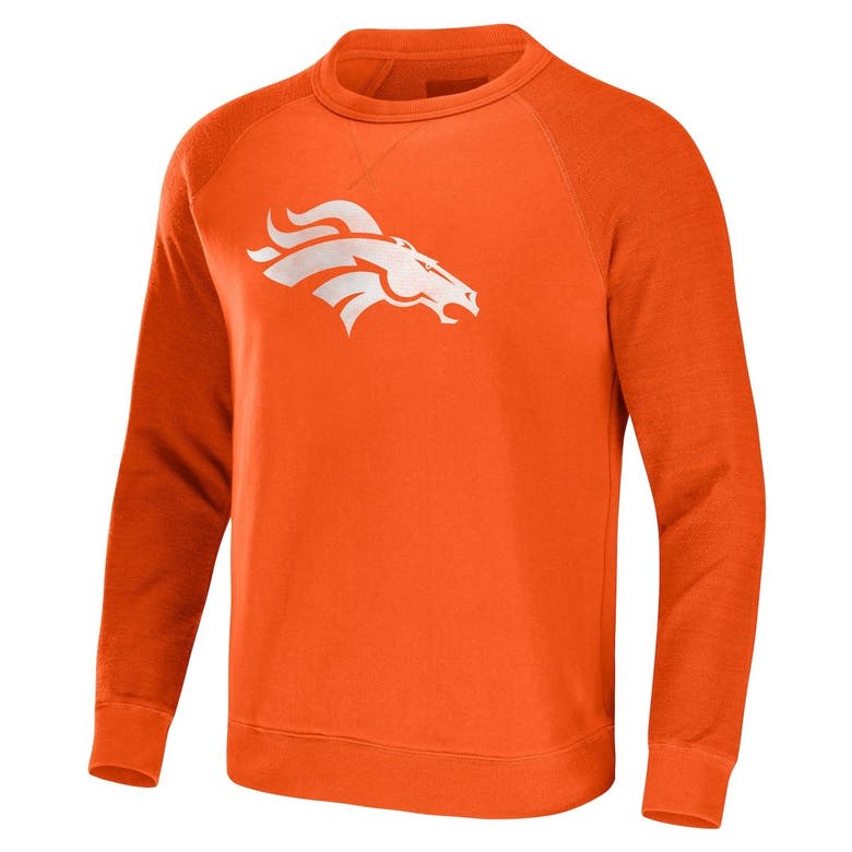 Men's NFL x Darius Rucker Collection by Fanatics Orange Denver Broncos Distressed Lightweight Pullover Sweatshirt Size: Large