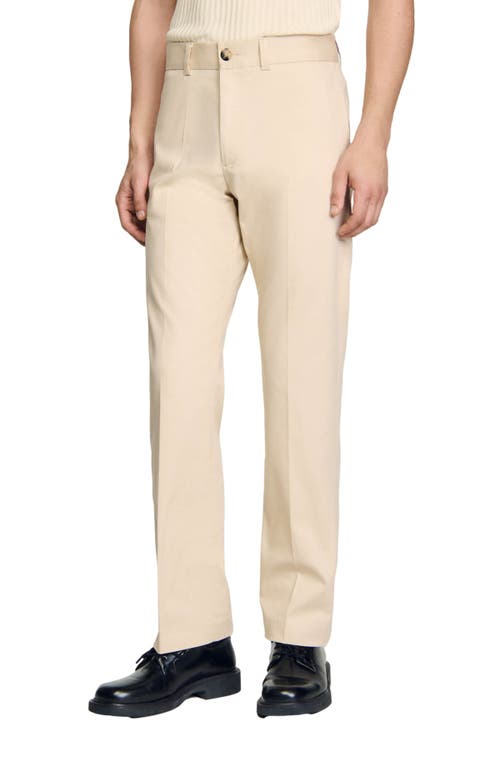 Shop Sandro Straight-leg Chinos In Ficelle