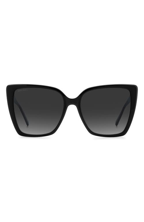 Jimmy Choo Lessie 56mm Gradient Cat Eye Sunglasses in Black /Grey Shaded