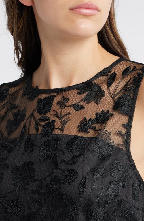 Chelsea28 Floral Lace Fit & Flare Dress In Black