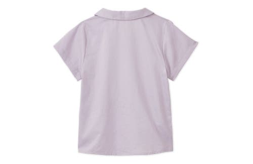 Vild House Of Little Ss Organic Cotton Woven Peter Pan Collared Shirt In Lavender