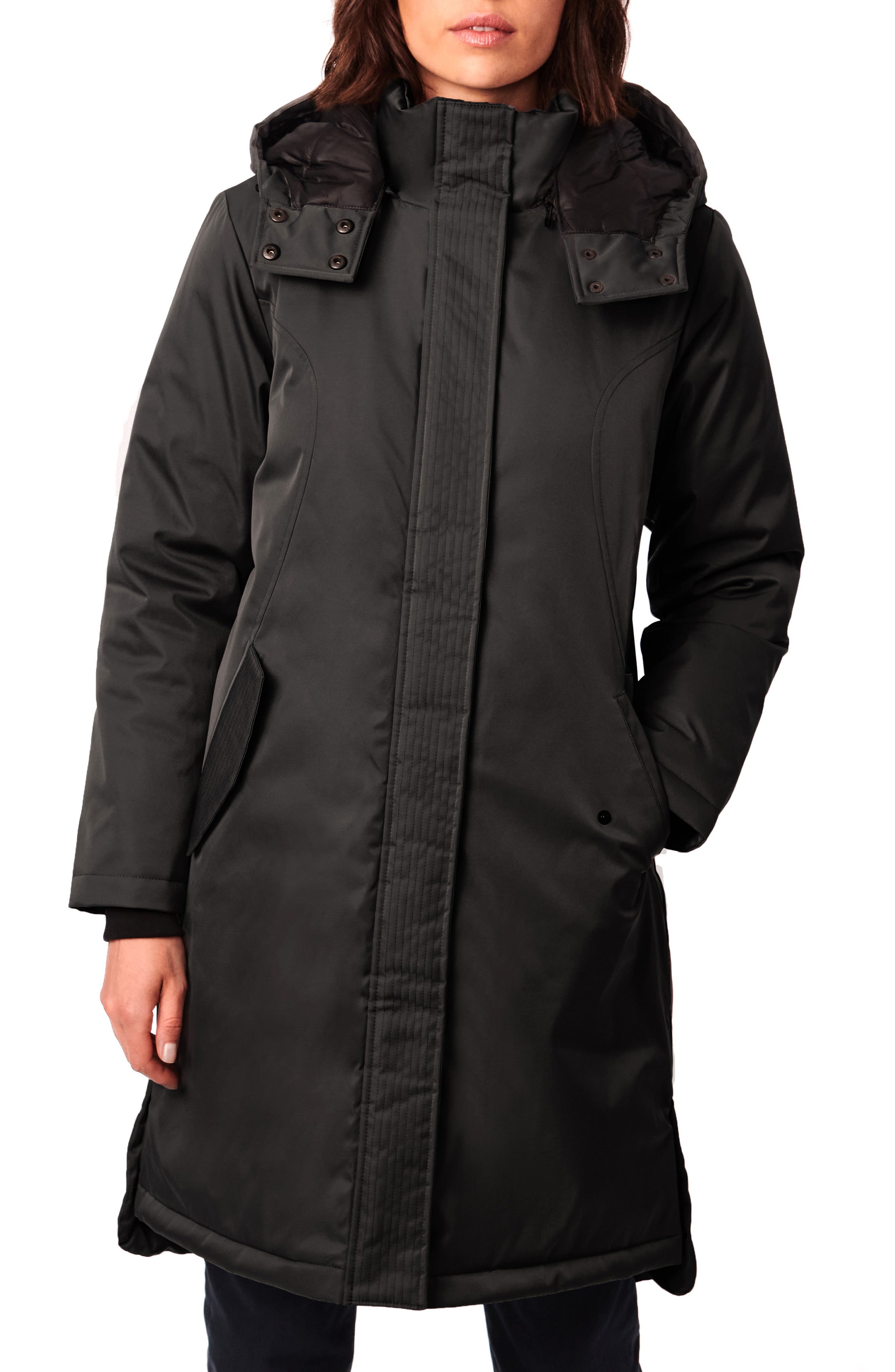 black rain mac with hood