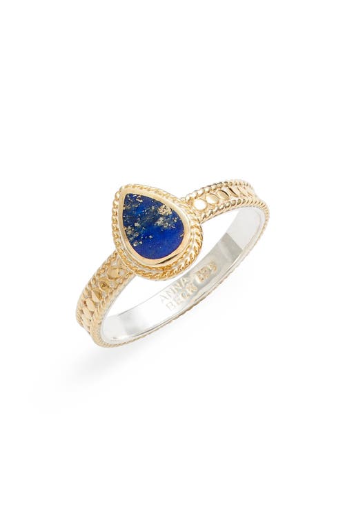 Anna Beck Lapis Lazuli Stacking Ring in Gold/Lapis
