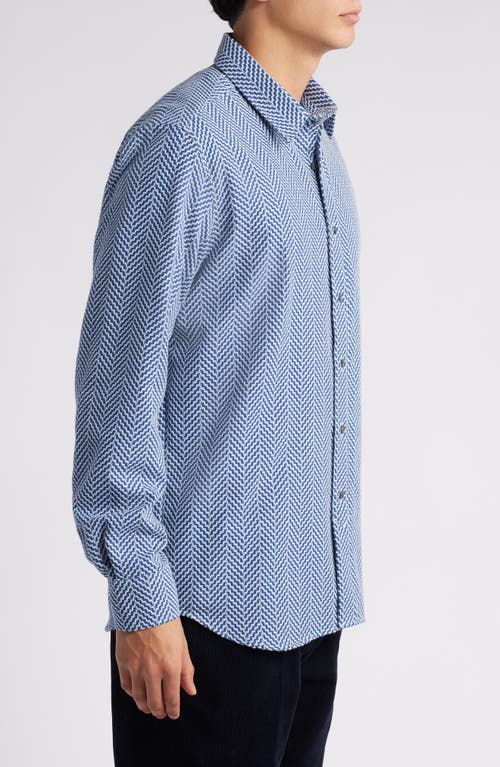 Shop Peregrine Club Button-up Shirt In Wave