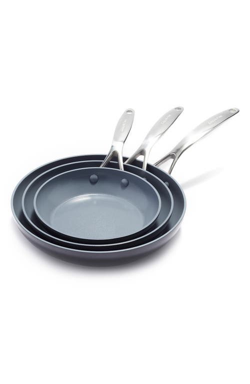 GreenPan Valencia Pro Set of 3 Ceramic Nonstick Fry Pans in Grey at Nordstrom