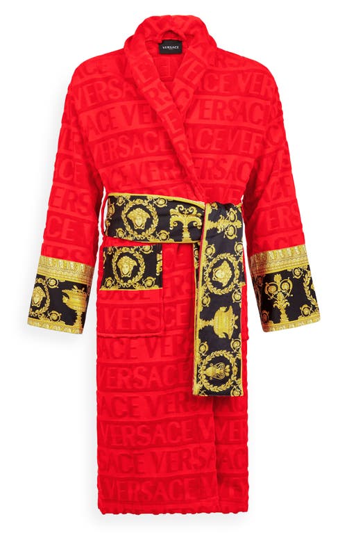 Barocco Terry Robe in Red