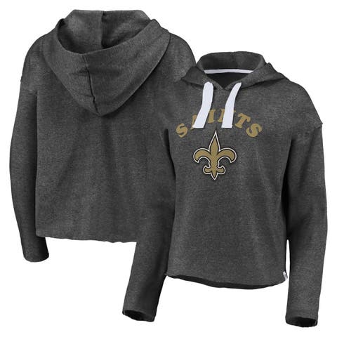 Women's Pro Standard New Orleans Saints Triple Pink Cropped Pullover Hoodie