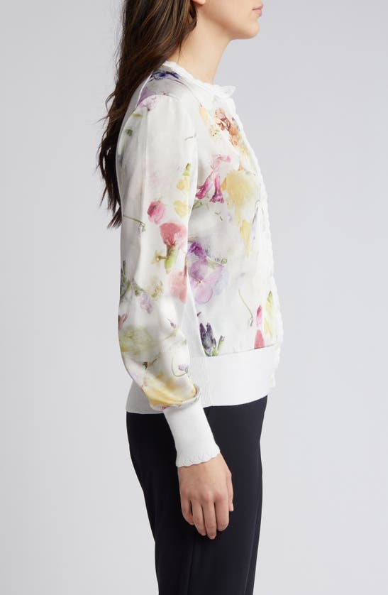 Shop Ted Baker Haylou Floral Cardigan In White