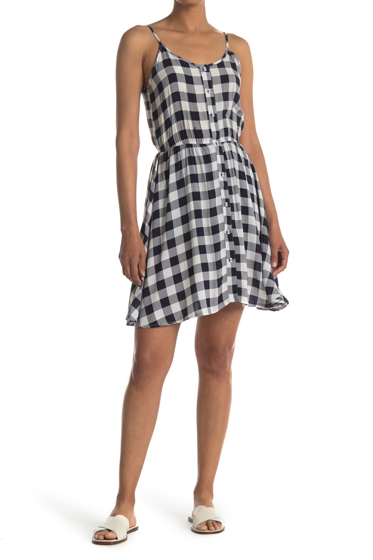 a line button dress