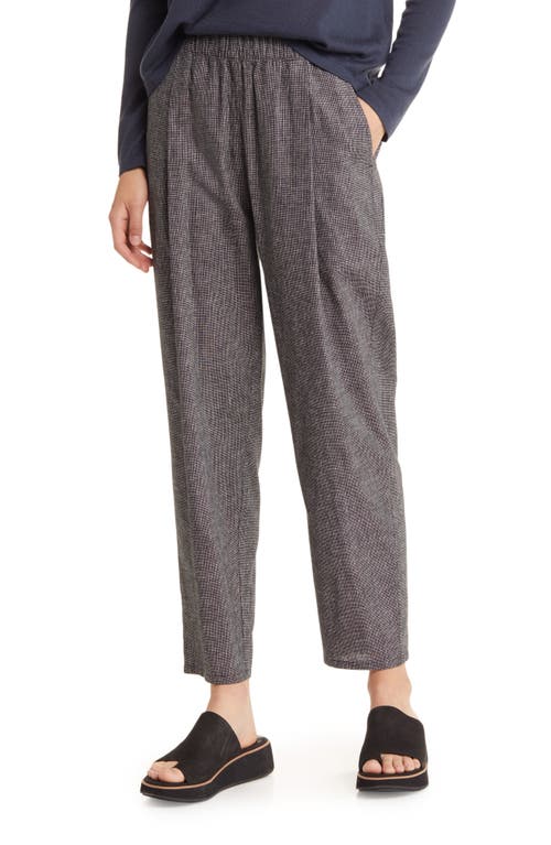 Eileen Fisher Hemp & Organic Cotton Tapered Ankle Pants in Black/White