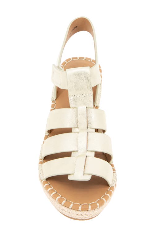Gentle Souls By Kenneth Cole Capelin Fisherman Espadrille Sandal In Ice Metallic Leather
