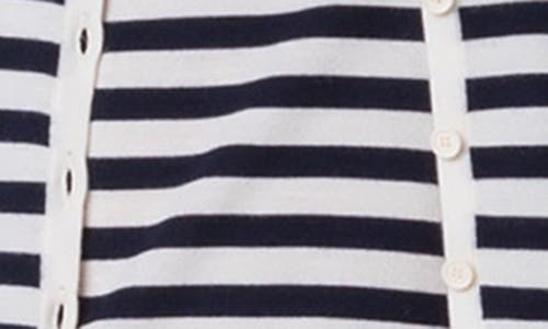 Akris Punto Wool Blend Kodak Stripes Knit Cardigan In Ink-cream