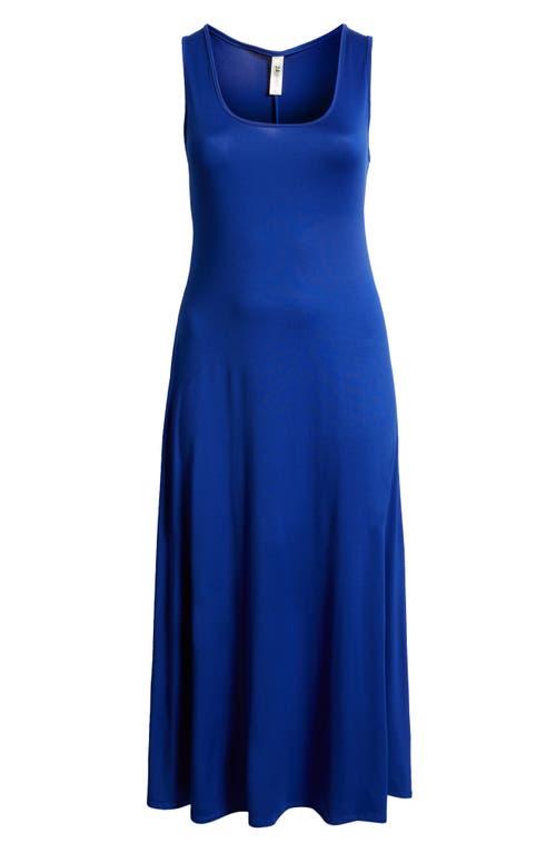 24seven Comfort Apparel Stretch A-line Tank Dress In Lapis