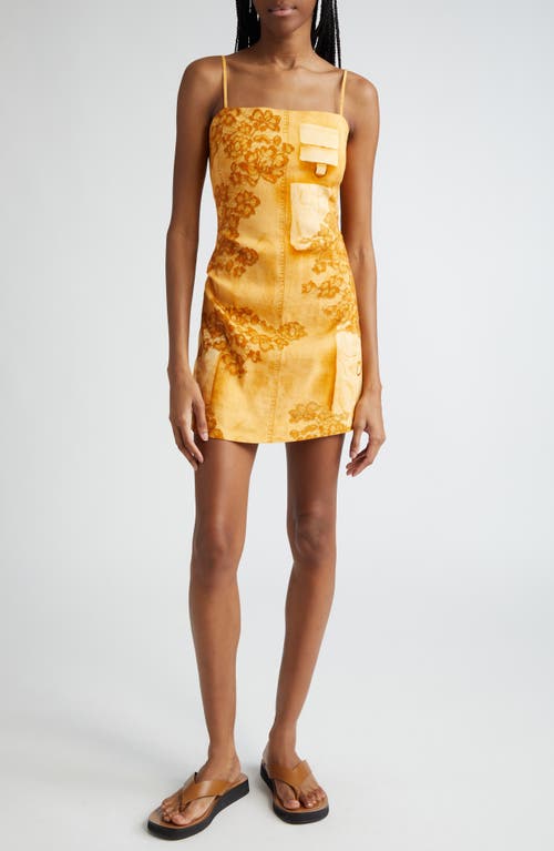 Shop Acne Studios Dua Trompe L'oeil Print Minidress In Faded Orange