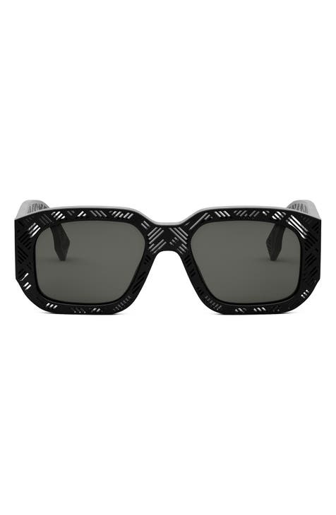 The Fendi Shadow 52mm Rectangular Sunglasses