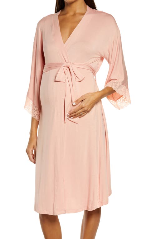 Tallulah Maternity/Nursing Robe in Coral Pink