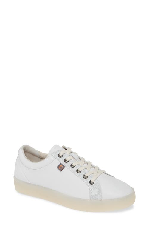 Shop Softinos By Fly London Suri Low Top Sneaker In White/grey Smooth Leather