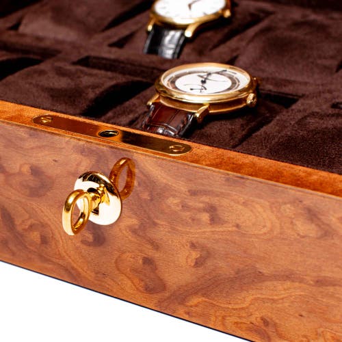 Rapport London Heritage Ten Watch Box In Burr Walnut