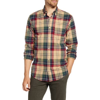Nn07 Levon 5913 Slim Fit Check Button-Down Flannel Shirt, Brown