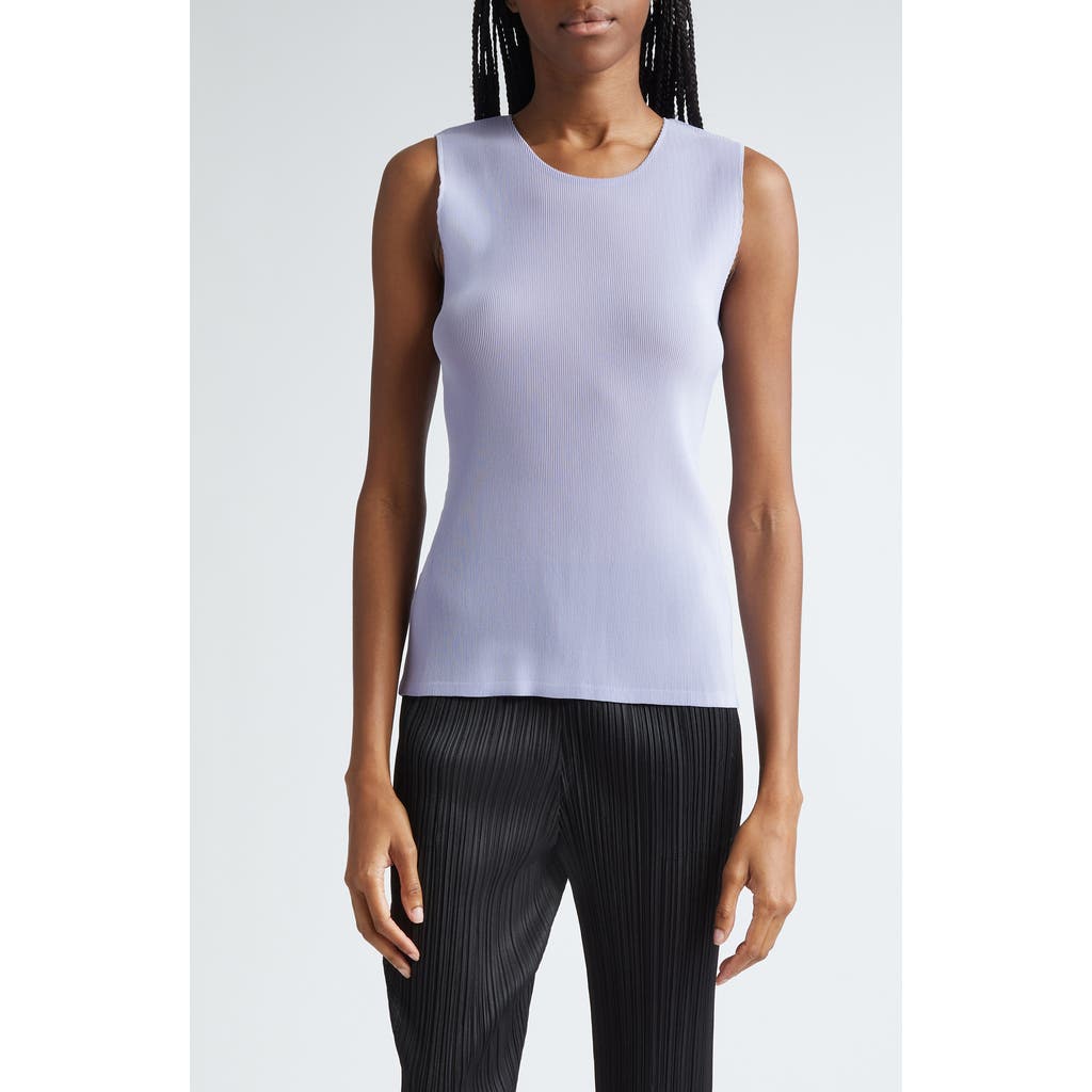 Shop Issey Miyake Pleats Please Monthly Colors July Pleated Sleeveless Top In Light Blue