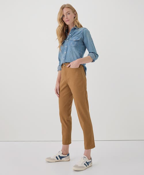 Shop Pact Organic Stretch Twill Denim Slim Straight Pant In Camel