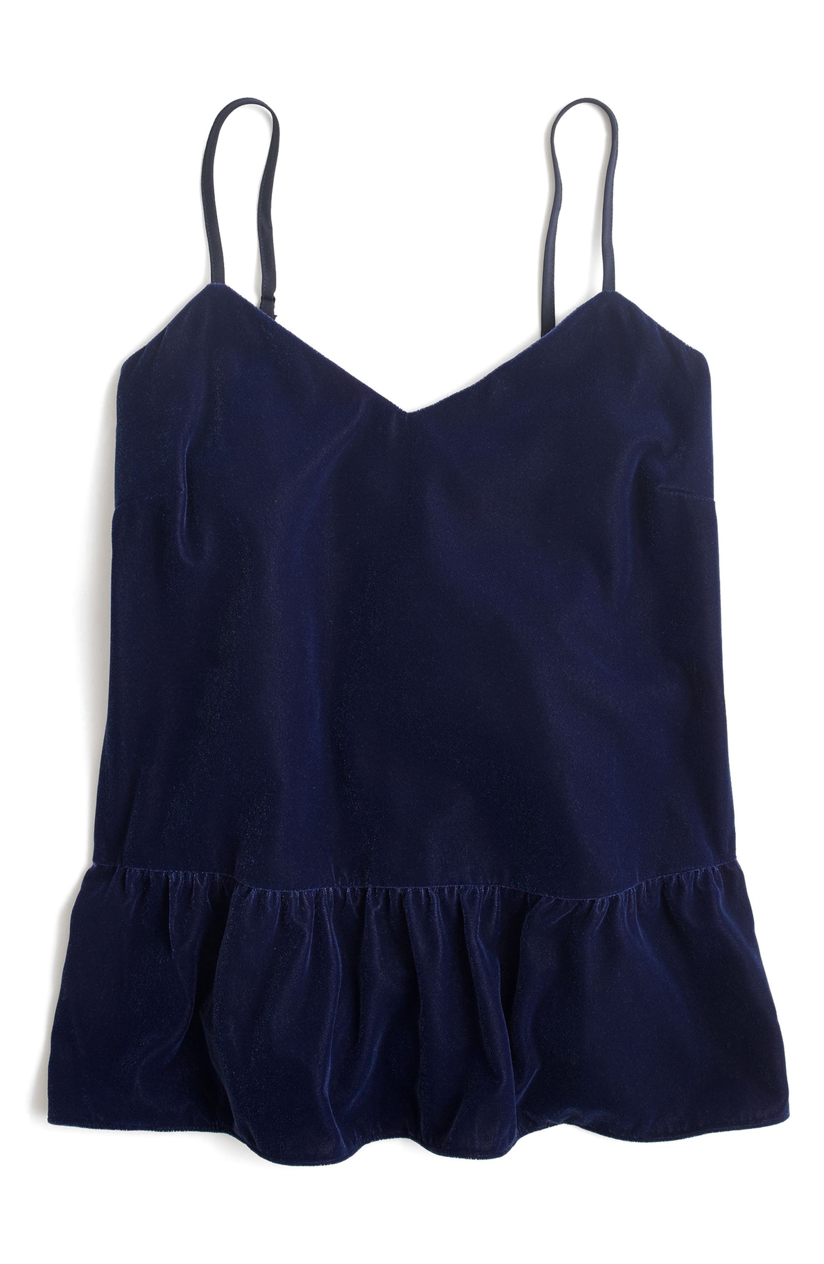 j crew velvet peplum top