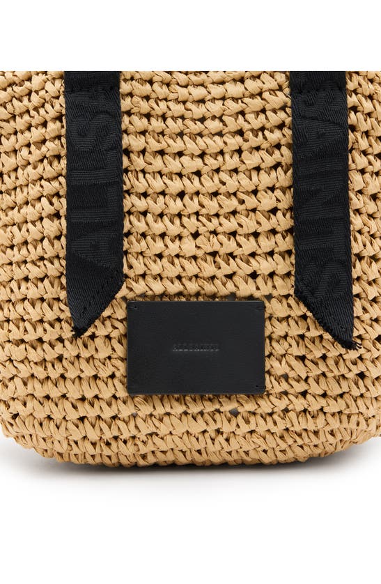 Allsaints Womens Almond Celayne Logo-debossed Mini Straw Tot In Nude