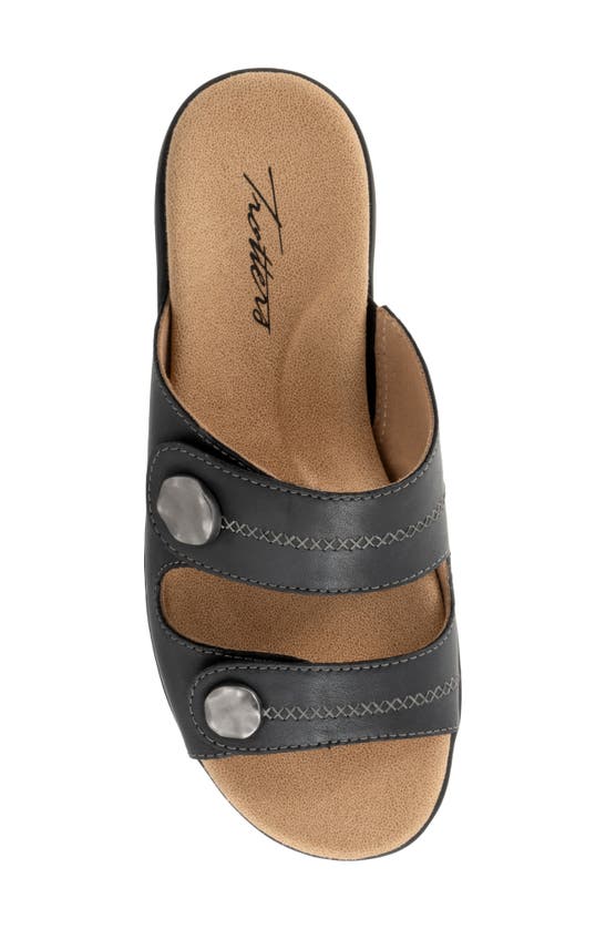 Trotters Ruthie Stitch Slide Sandal In Black