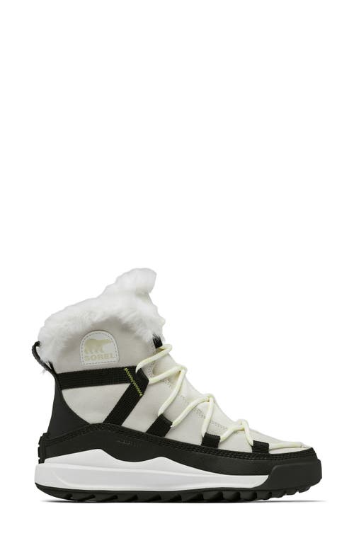 Sorel Ona Rmx Glacy Faux Fur Waterproof Bootie In Sea Salt/black