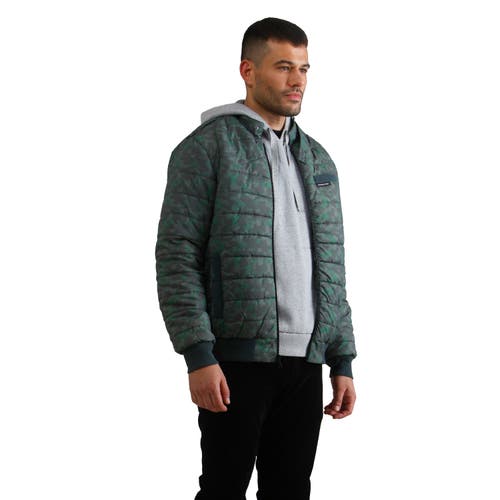 Shop Members Only Soho Quilted Jacket In Olive Camo