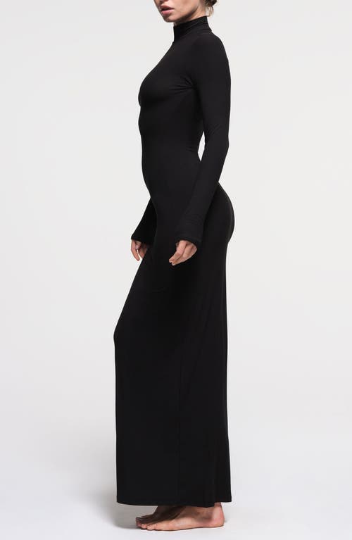 SKIMS SKIMS SOFT LOUNGE MOCK NECK LONG SLEEVE MAXI DRESS 