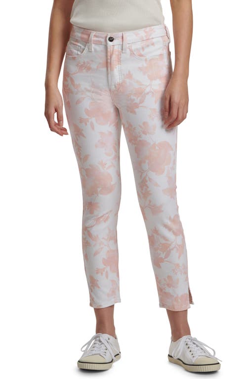 Floral High Waist Crop Skinny Jeans in Ombre Floral