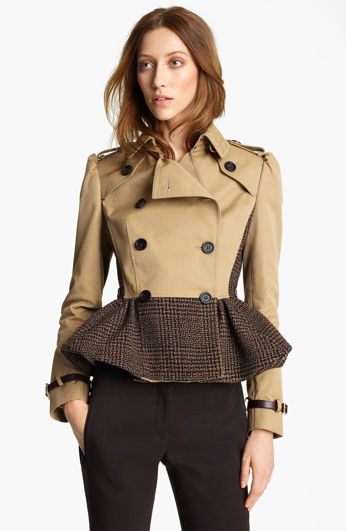 Burberry Prorsum Plaid Peplum Crop Jacket Nordstrom
